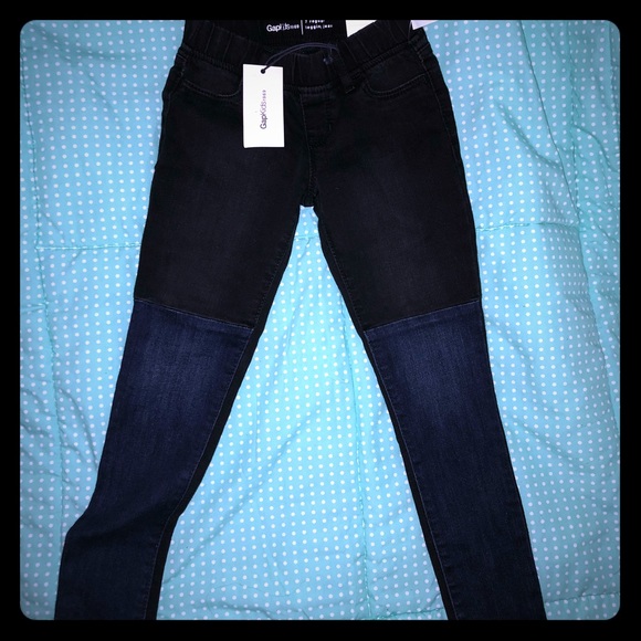 half black half denim jeans